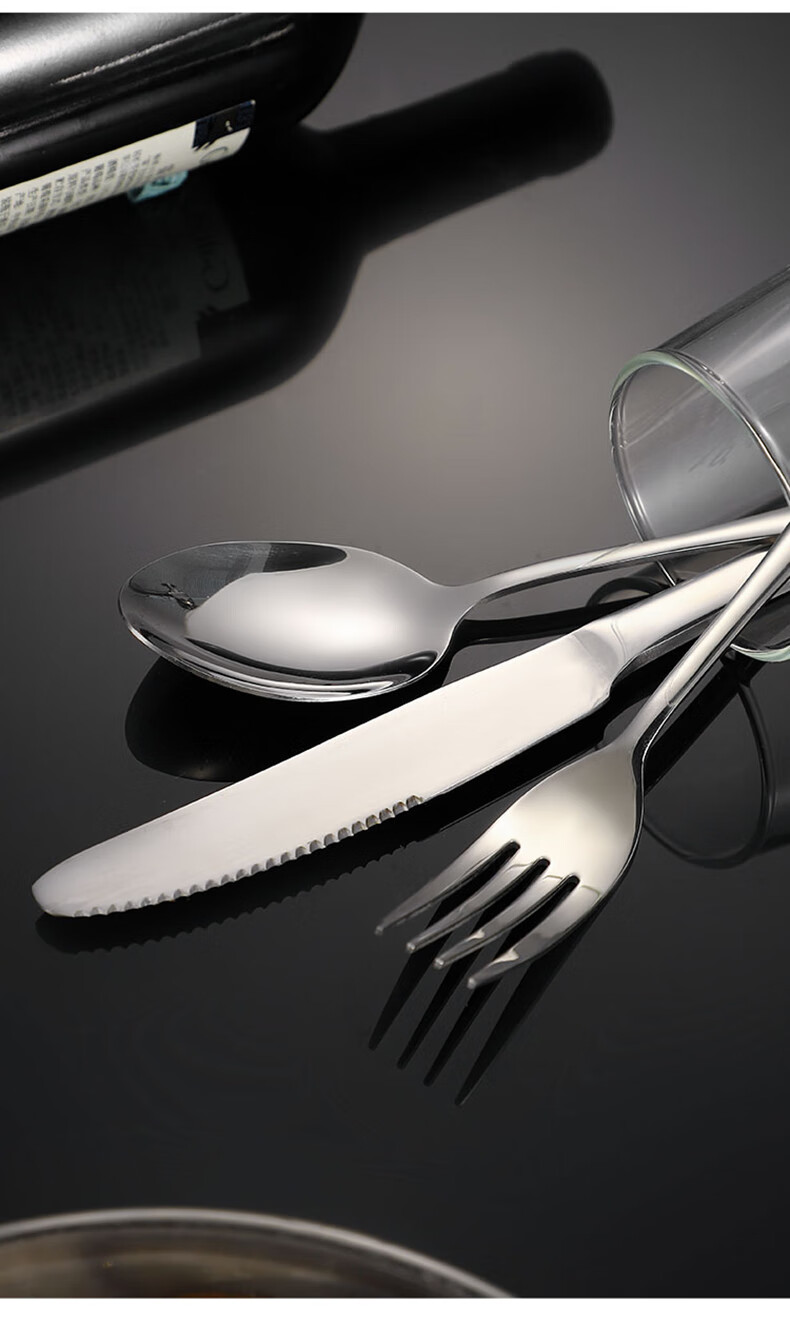 CAIZHI Stainless Steel Steak Knife And Fork Set, Western Cutlery, 304 Forks And 410 Dinner Knives, 2-Piece Set for Cutting Beef Steaks, CZ8744 17