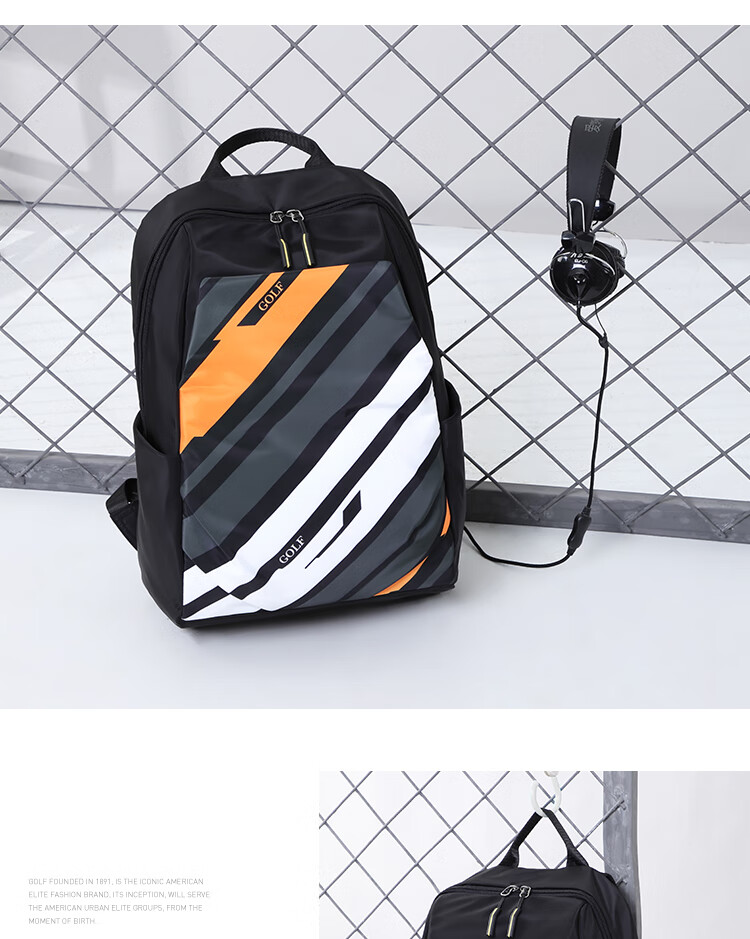GOLF Backpack for Men, Water-Resistant Travel Backpack, 15.6-Inch Laptop Bag, Student Schoolbag, Commuter Business Trip Backpack 45
