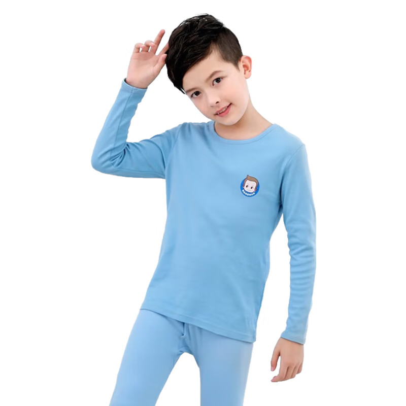 Hengyuanxiang Children's Pure Cotton Underwear Set, Boys' Student Thin Warm Autumn Underwear, All-Cotton Underwear Pajama Set
