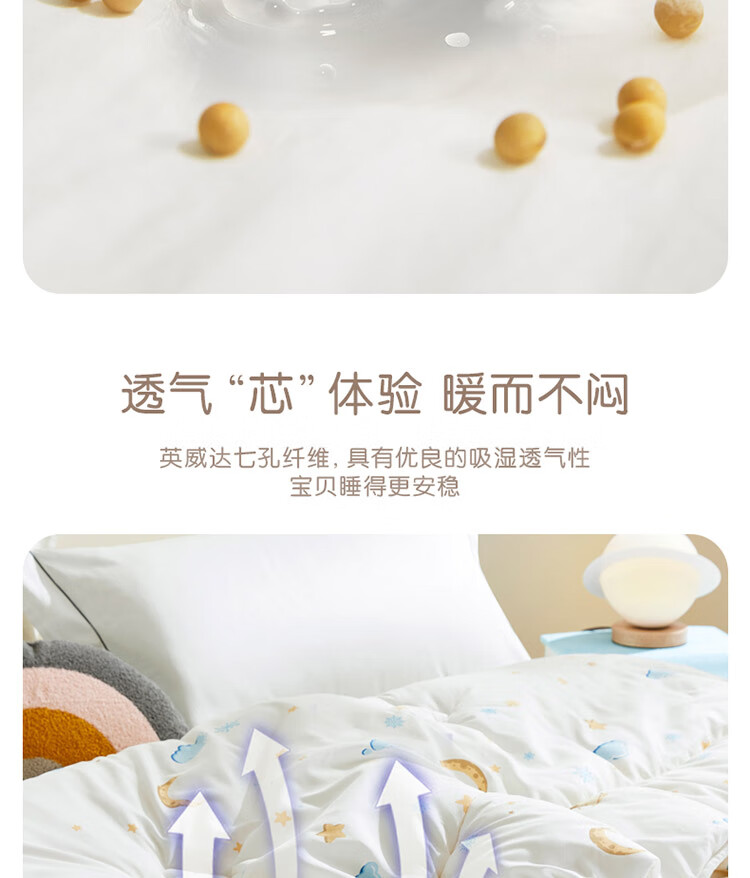 Luolaikids Quilt, Infant Class A Antibacterial Soybean Thickened Warm Winter Comforter, Kindergarten Blanket 150*215 9