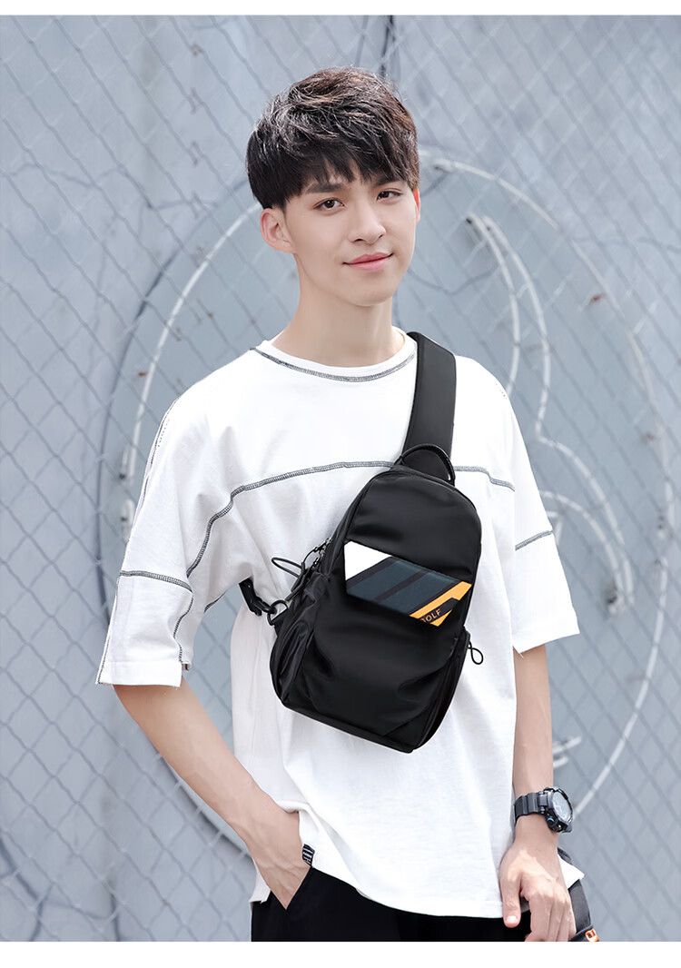 GOLF Chest Bag for Men, Contrasting Color Shoulder Crossbody Bag, Casual Phone And IPad Bag, Multi-Compartment Sports Small Backpack, Running Pack 29