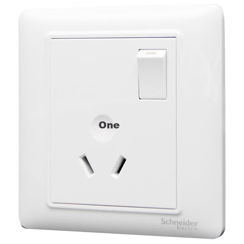 Розетка с выключателем Schneider Electric, серия Ruiyi, 16А, 3 гнезда, белая