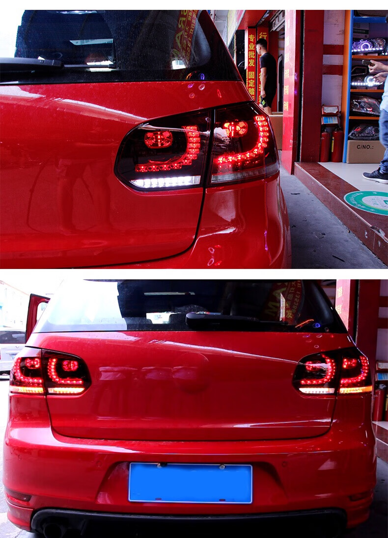 fgacct适用于高尔夫6尾灯总成 高6gti改装r20尾灯改装led流光流水后