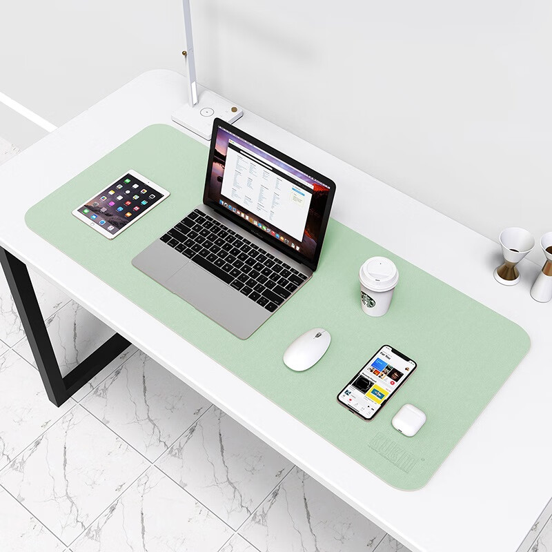 JPLAYER Mouse Pad, Extra Large Office Desk Pad, Laptop Mat, Keyboard Pad, for Office And Home Use, Writing Desk Mat, Gaming Mat, Leather, Dirt-Resistant, Mint Green, Customizable, 120*60cm 11