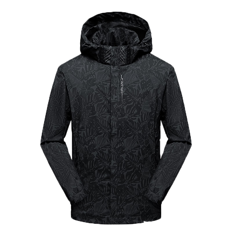 JEEP SPIRIT Men's Jacket, Spring And Autumn Baseball Jacket, Stand-Up Collar, Solid Color, Loose-Fitting Fashionable Outerwear, Black, 2XL