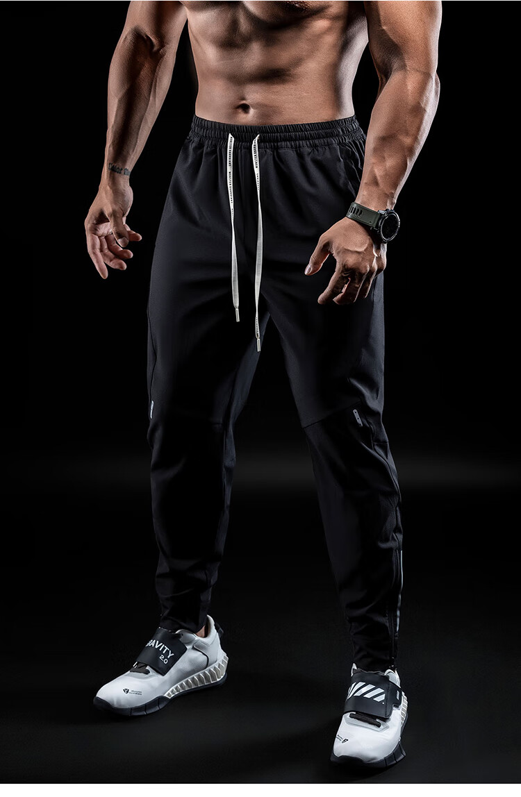 Monster Guardians Men's Sports Pants, Lightweight Breathable Quick-Dry Running Trousers, YKK Zipper Two-Tone Joggers, Khaki Color, Size M 13