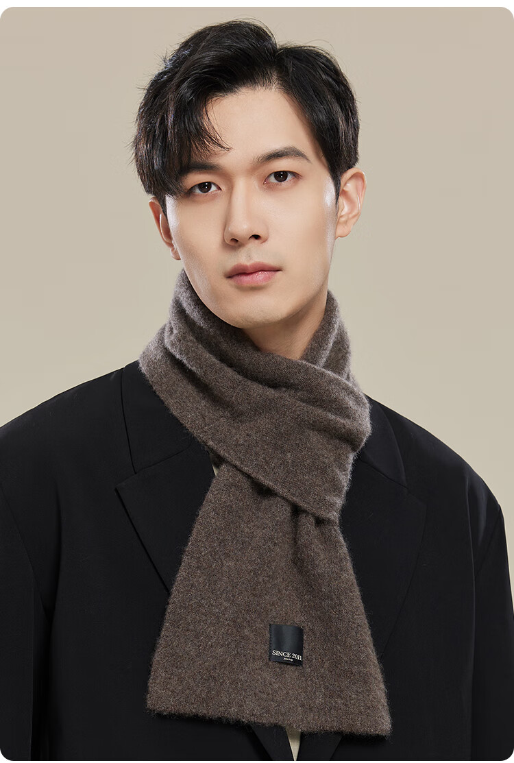 JIUMU 100% Cashmere Scarf for Men, Autumn And Winter Warm Neck Warmer, Gift for Men Or Fathers, Mid-Autumn Festival Birthday Present, Gift Box Packaging 15