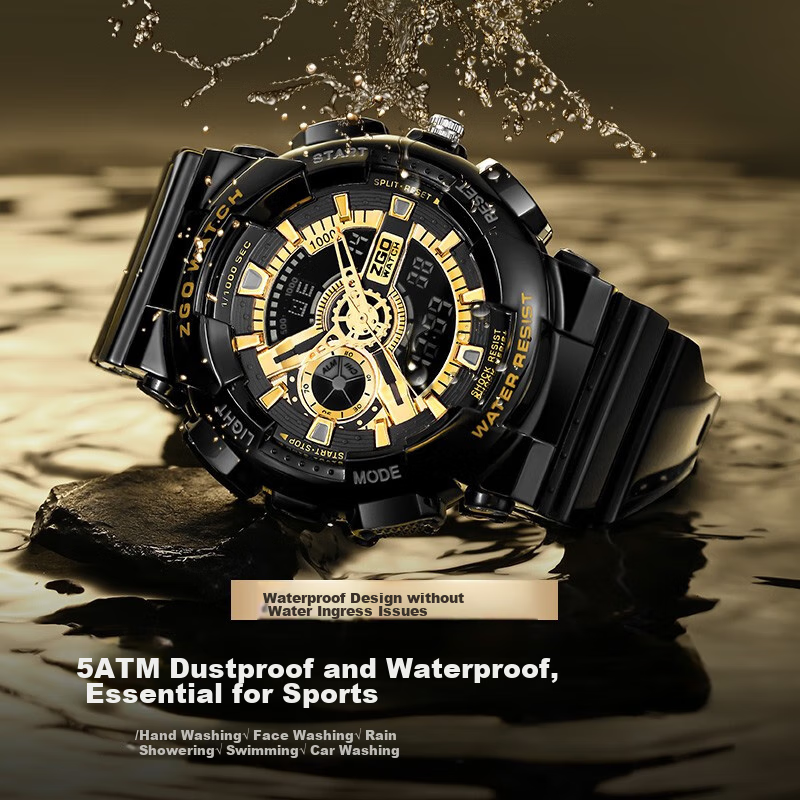 正港（ZGO）电子手表男学生防水运动电子表青少年初高中生腕表男孩礼物 851黑