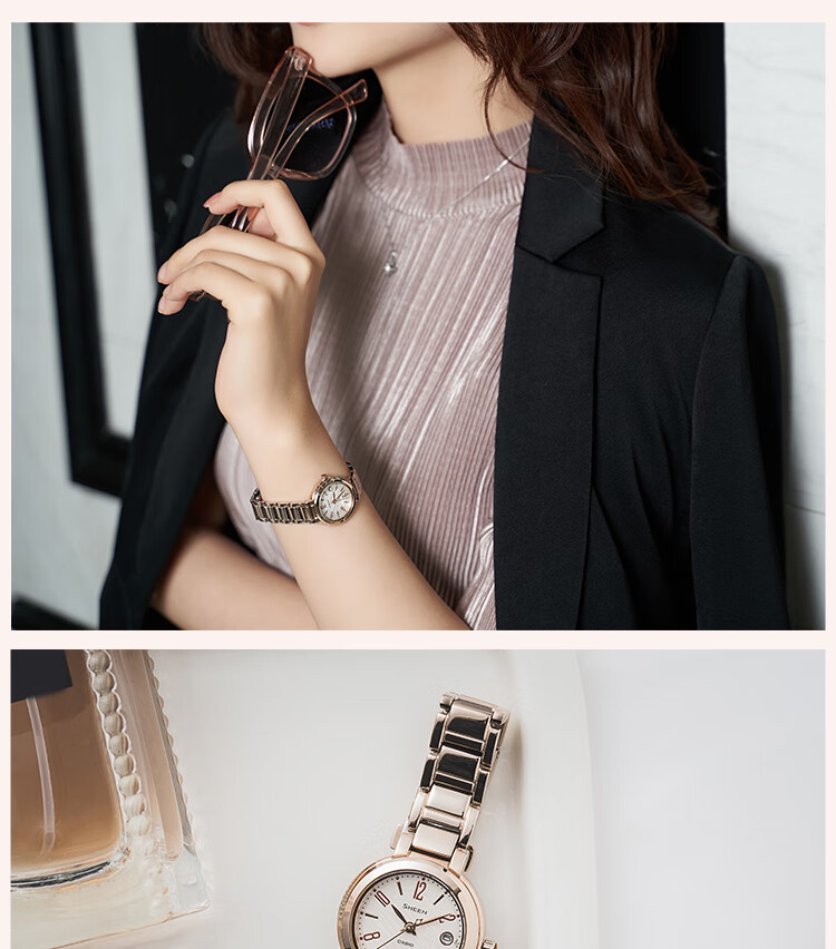 Casio Women's Watch SHEEN, Simple Student Quartz Watch for Exams, Japanese And Korean Style, Gift for Girlfriend, SHE-4531CG 2