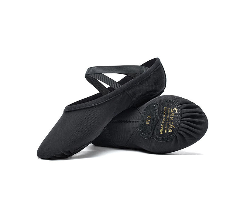 Sansha Adult Ballet Practice Shoes, Elastic Mesh with Leather Sole, Cat Paw Dance Shoes, Breathable Soft Shoes, 357X Meat Size 37 18