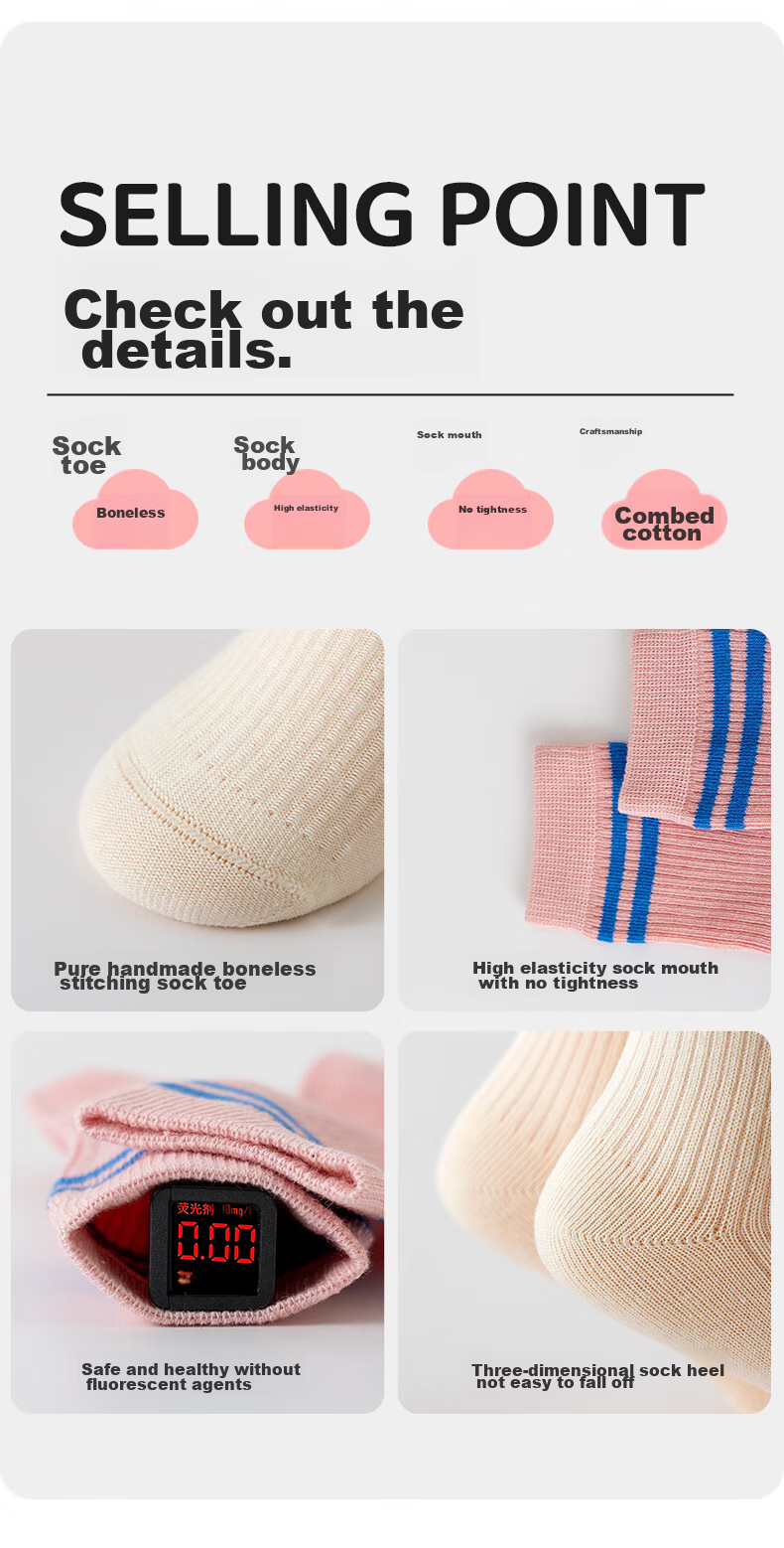 YUZHAOLIN Girls' Socks, Autumn And Winter Lace Mid-Calf Socks, Korean-Style Princess Style, Seamless Socks for Children And Baby Girls, Autumn Season Children's Socks 21