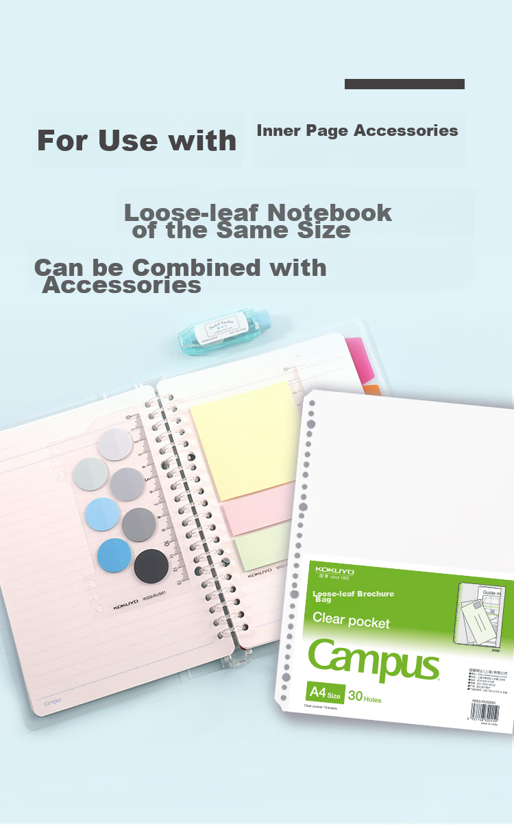 KOKUYO Campus A4 Index Dividers Notebook Accessories, 5 Sheets, Pastel Five Colors, WSG-RUS101 4