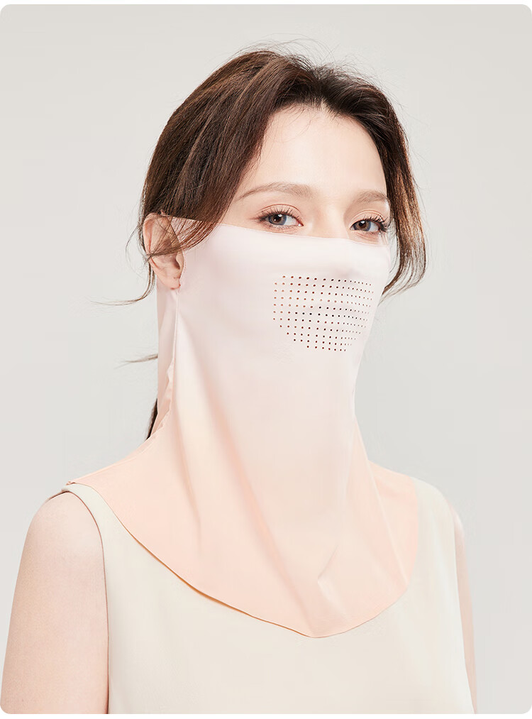 JIUMU Ice Silk Sun Protection Face Mask for Women Summer UV Protection Sunshade Veil Neck Guard Breathable Full Face Mask for Driving 10