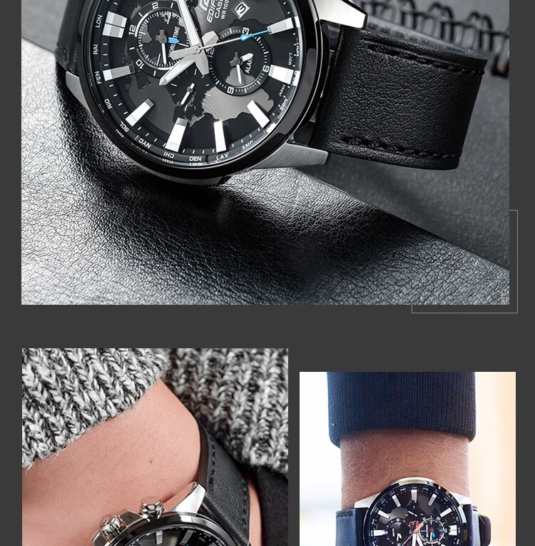 CASIO Men's Watch, EDIFICE Earth Heart Quartz Exam Japanese And Korean Style, Gift for Boyfriend, EFR-303DB 10
