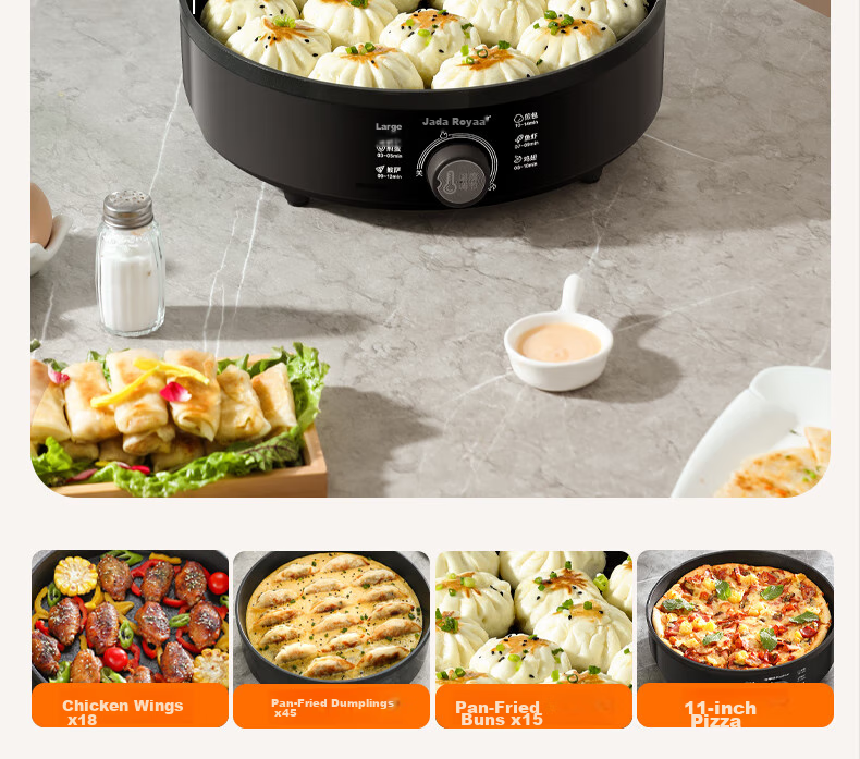 Royalstar Electric Griddle, Household Single-Sided Breakfast Maker, Electric Frying Pan, Pancake Griddle, Multifunctional Pot, Electric Griddle with Increased Depth of 40MM, Upgraded Titanium Coating, RSD-BF628 (T) 5