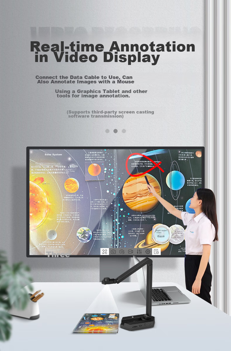 NTEUMM 16 Million Pixel High-Definition Video Document Camera, Exam Paper Teaching Projector, Calligraphy Painting Projection Live Streaming Camera Online Course Recording High-Speed Camera SD-9000 7