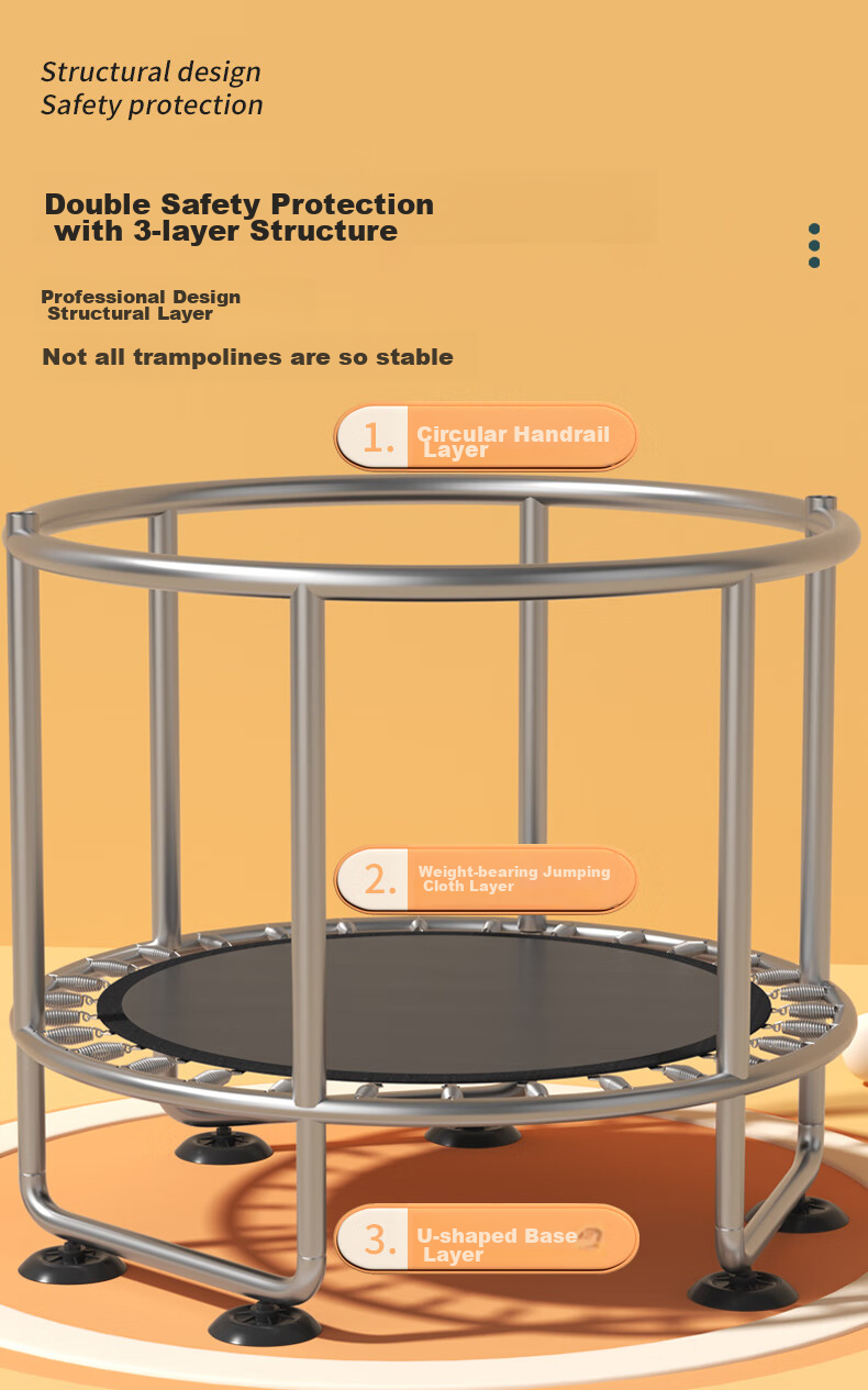 DIBU Indoor Trampoline for Children Aged 2-10, Home Use Exercise Fitness Bouncy Bed, Baby Jumping Toy Trampoline 7