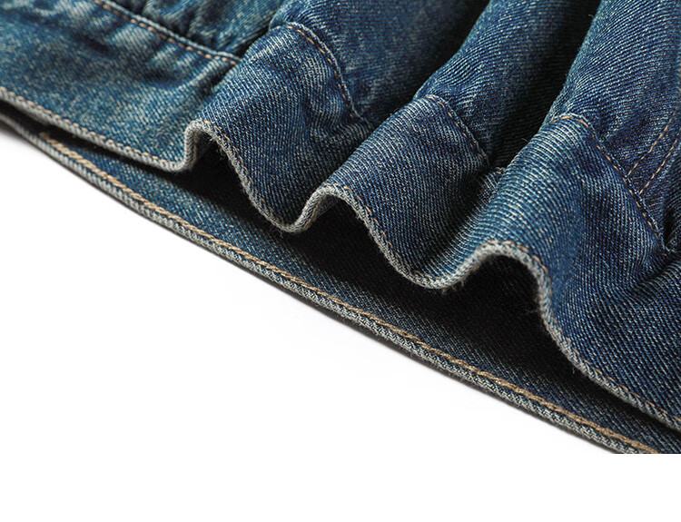 DME Fashion Vintage Large Lapel Winter Denim Composite Faux Lamb Wool Jacket for Women Dark Denim Blue S 16