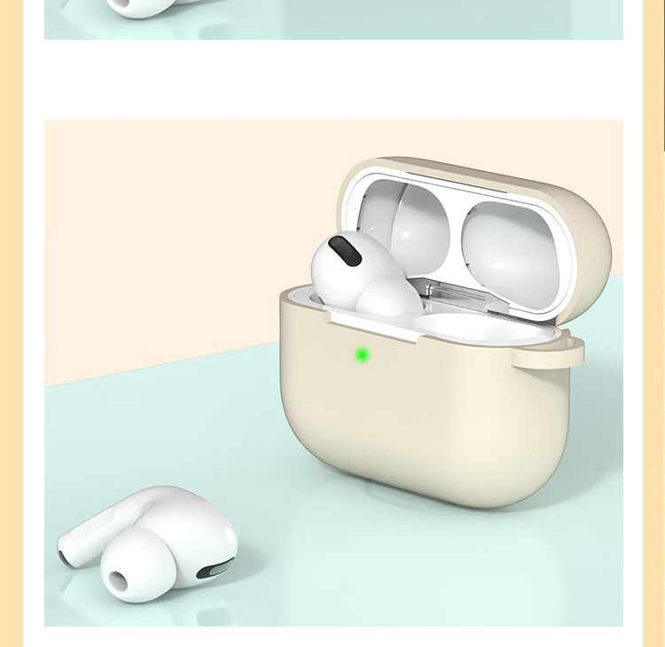 ESCASE AirPods 4th Generation Protective Case for Airpods 4, Apple Wireless Bluetooth Earphones Shockproof Dustproof Silicone Case for Men And Women, Stain-Resistant Wear-Resistant White + Lanyard 13