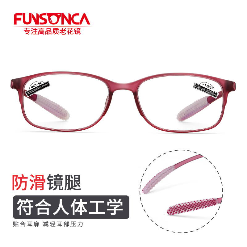 Funsonca Anti-Blue Light Ultra-Light Imported Frameless Glasses for Men And Women, Large Frame Reading Glasses, Durable Non-Slip 250 Degree