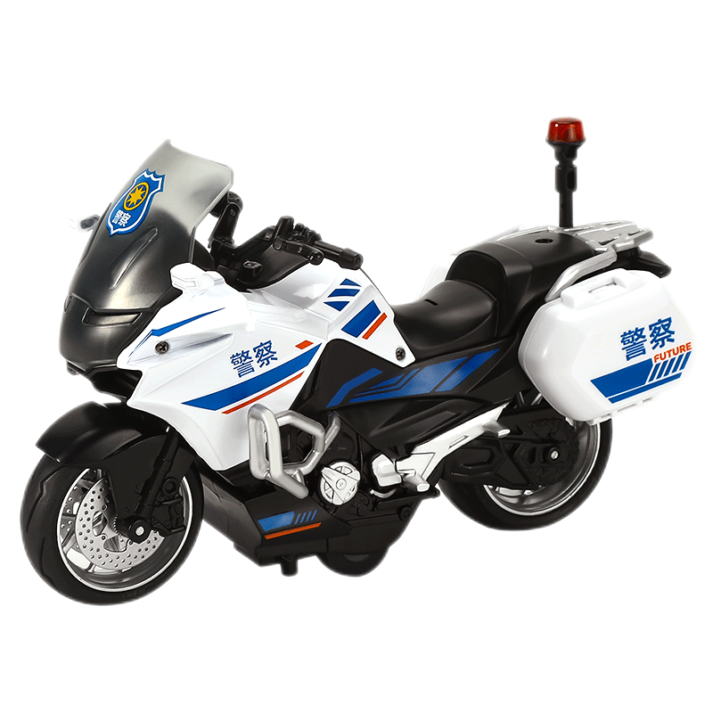 Cawndilla Families, Extra Large Children's Alloy Toy Car, Boys' Motorcycle Police Car Model, Pull-Back Toy for Boys And Girls, Birthday Gift