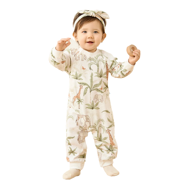 TONGTAI Newborn Onesie, Baby Clothes, Infant Romper, All-Season Children's Loungewear, Crawling Suit, Green, 59cm