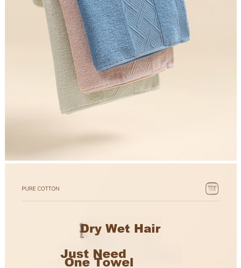 Grace Pure Cotton Towels, 7A Antibacterial Xinjiang Cotton, 2 Pack, Face Washing, Home Use, Soft, Bathing, Couple's Face Towels, Absorbent And Quick-Drying 10