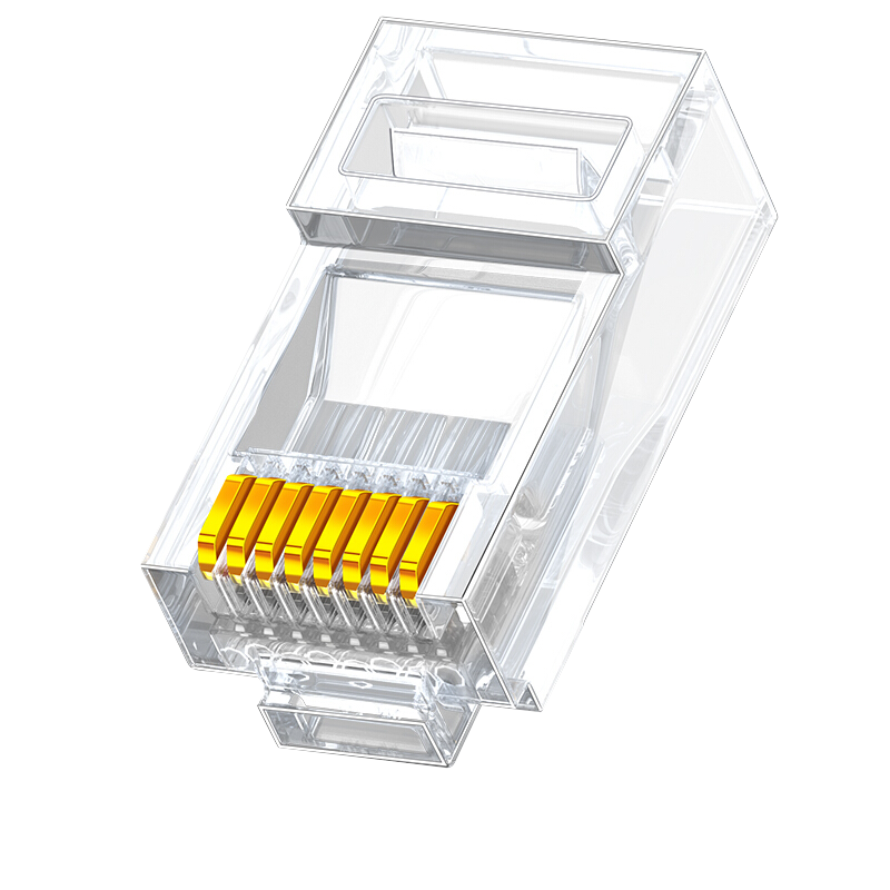 SAMZHE Engineering-Grade Category 6 30U Gold-Plated Unshielded RJ45 Connector, Gigabit Ethernet Crystal Head, 100 Pieces, SJ-C06