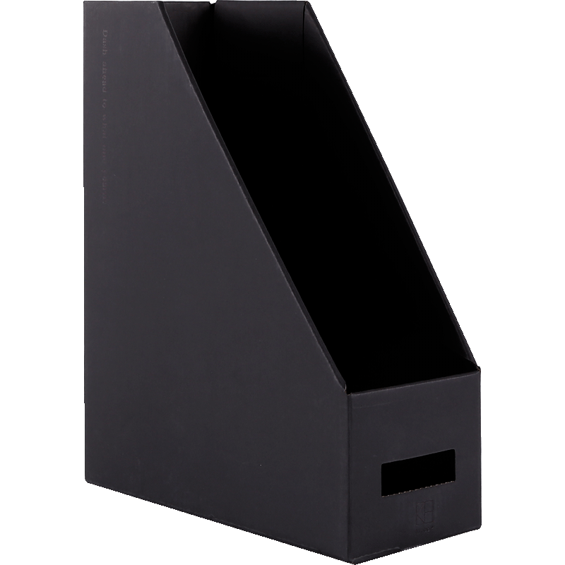 Kinbor 3c Digital All-Net Low Price A4 File Folder, Corrugated Paper Document Box, Office Desktop Storage Box, Vertical Bookshelf with Free Label Stickers, Black DT53121