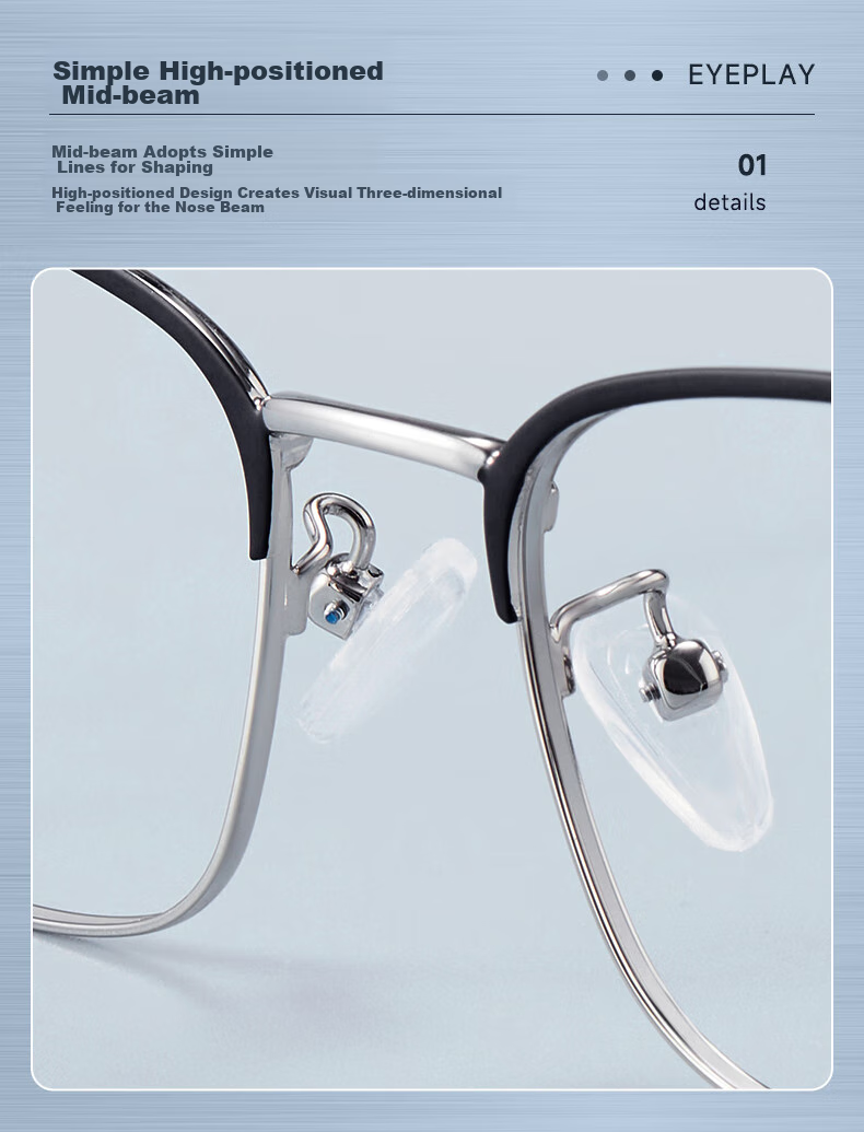 EYEPLAY Anti-Blue Light Radiation Myopia Eyebrow Frame Glasses, Lightweight Comfortable Computer Protective Eyewear, Prescription Available, Professional Glasses Fitting for Back to School 7
