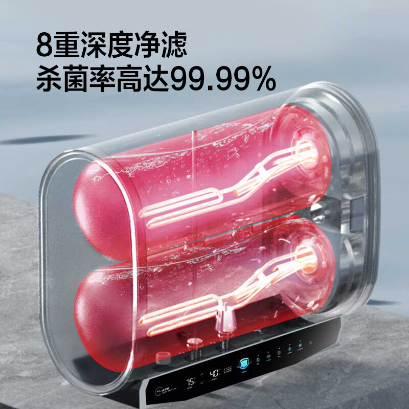 万和（Vanward）60升超薄扁桶电热水器出水断电双擎双胆速热3200W一级能效节能12倍增容镁棒免更换 E60-A6WW30-32