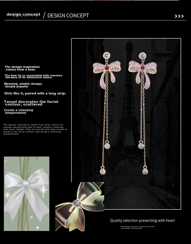 Eternelle French Eternal Original Design Earrings, Elegant Ear Rings, Fairy-Like Tassel Earrings, Birthday Gift for Wome 4