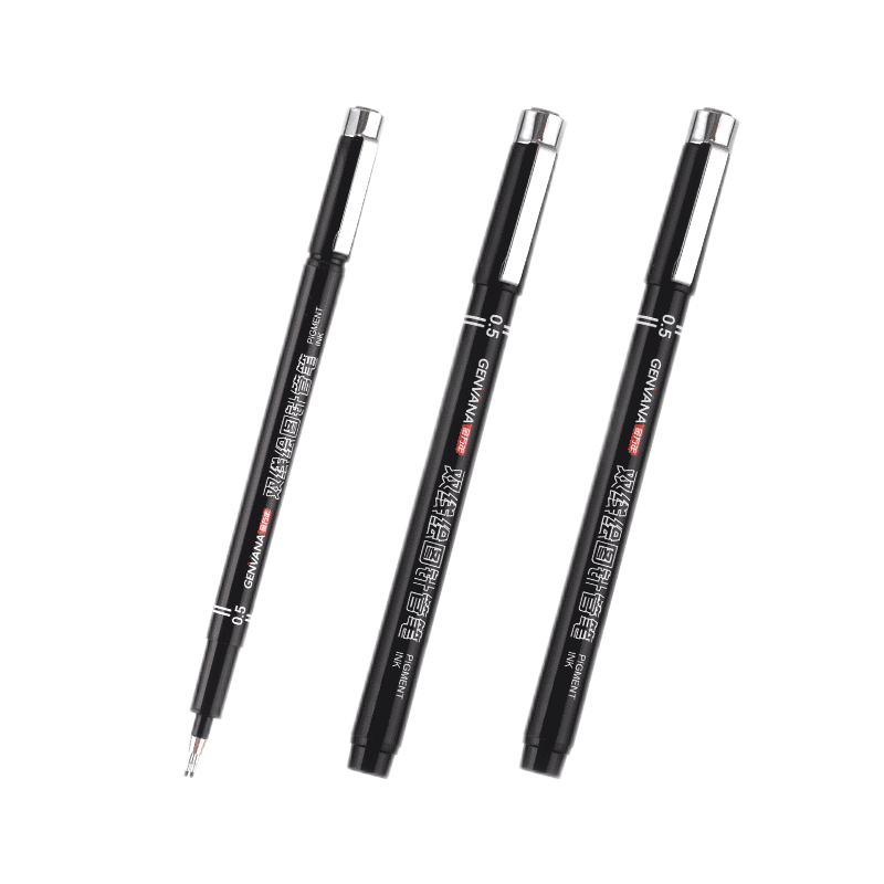 Genvana 0.3mm Drawing Double-Line Needle Pen, Architect Exam Special Tool, Dual-Tip Pen, Wall Line Pen, 1 Piece Pack, G-09903
