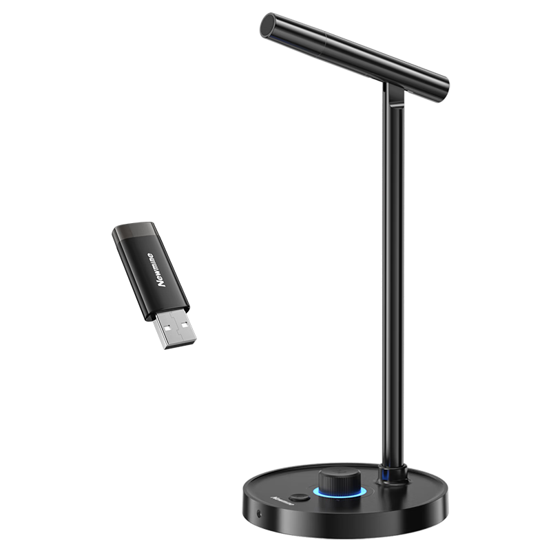 Newmine ZM06 Wireless Version, Computer Microphone, Wireless Desktop Mic, Condenser Microphone for Recording, Live Streaming, Online Classes, Gaming, Voice Chat with Noise Reduction, USB Microphone, Black
