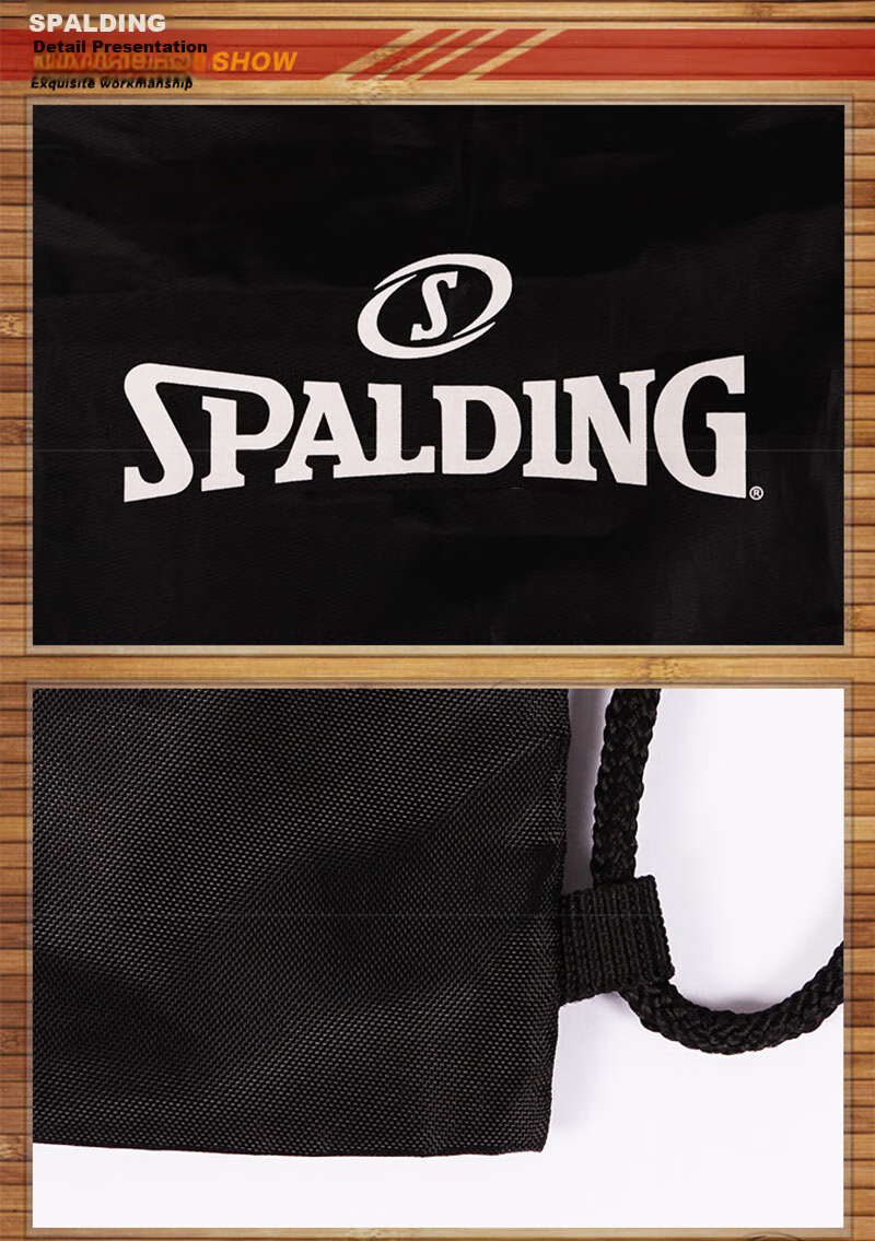 SPALDING SPALDING 30024 Casual Multi-Functional Basketball Bag, Ball Pouch, Black 5