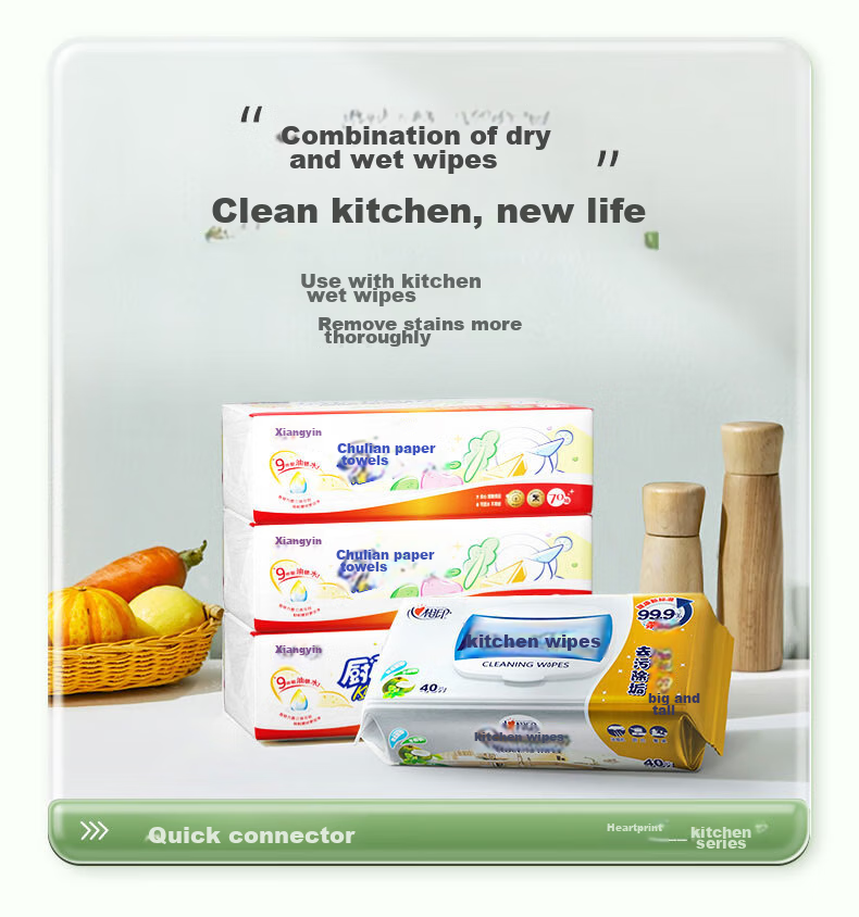 Mind Act Upon Mind Facial Tissues/Kitchen Paper Towels, 70 Sheets * 3 Packs, Thickened Oil-Absorbing And Water-Locking, Food-Grade Contact 7