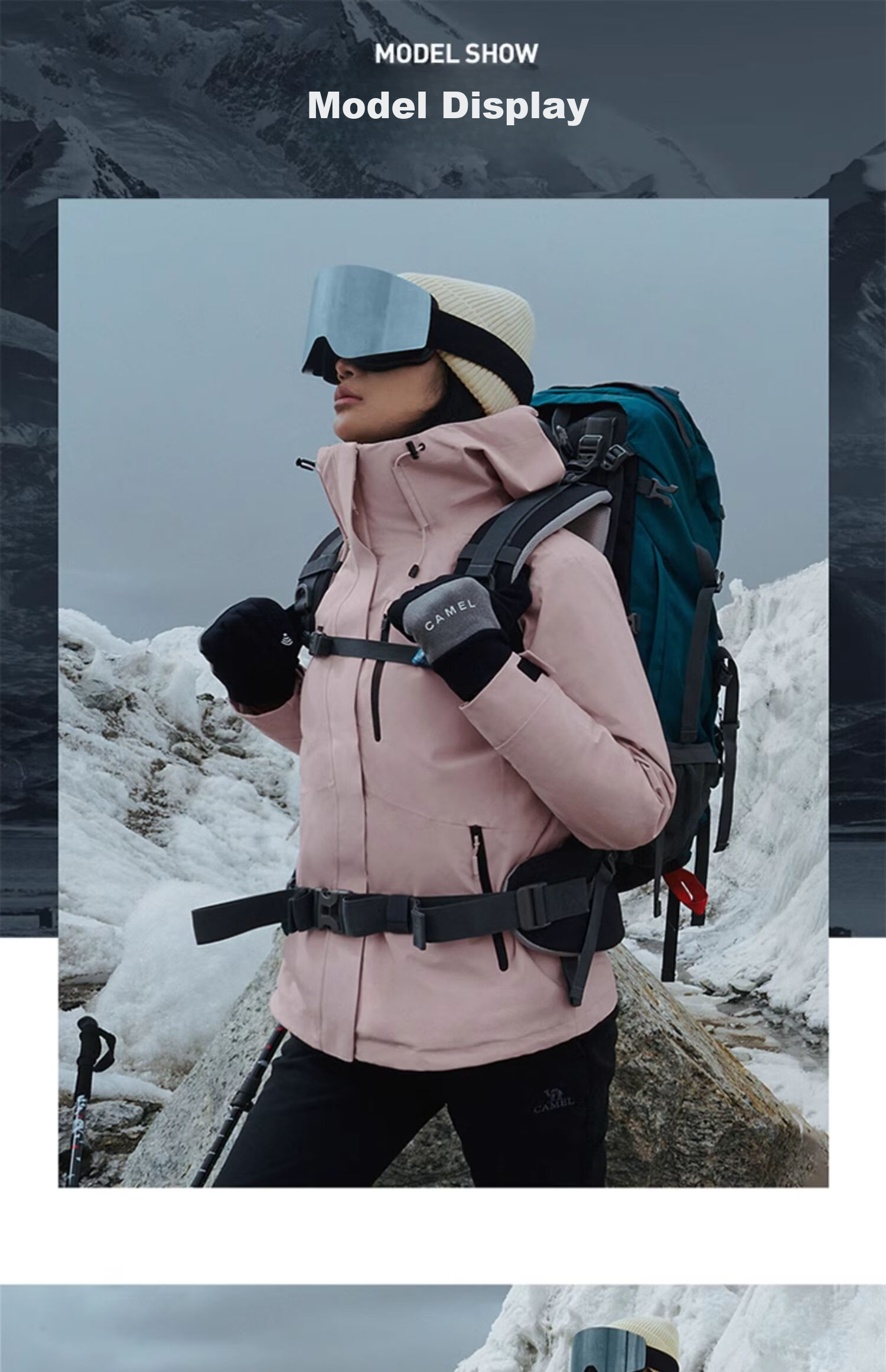 CAMEL Outdoor down Inner Liner Jacket, Cold-Resistant, Warm, Triple Protection, for Tibet Travel And Mountaineering, NR99 Hard Shell Jacket [Yushen] 27