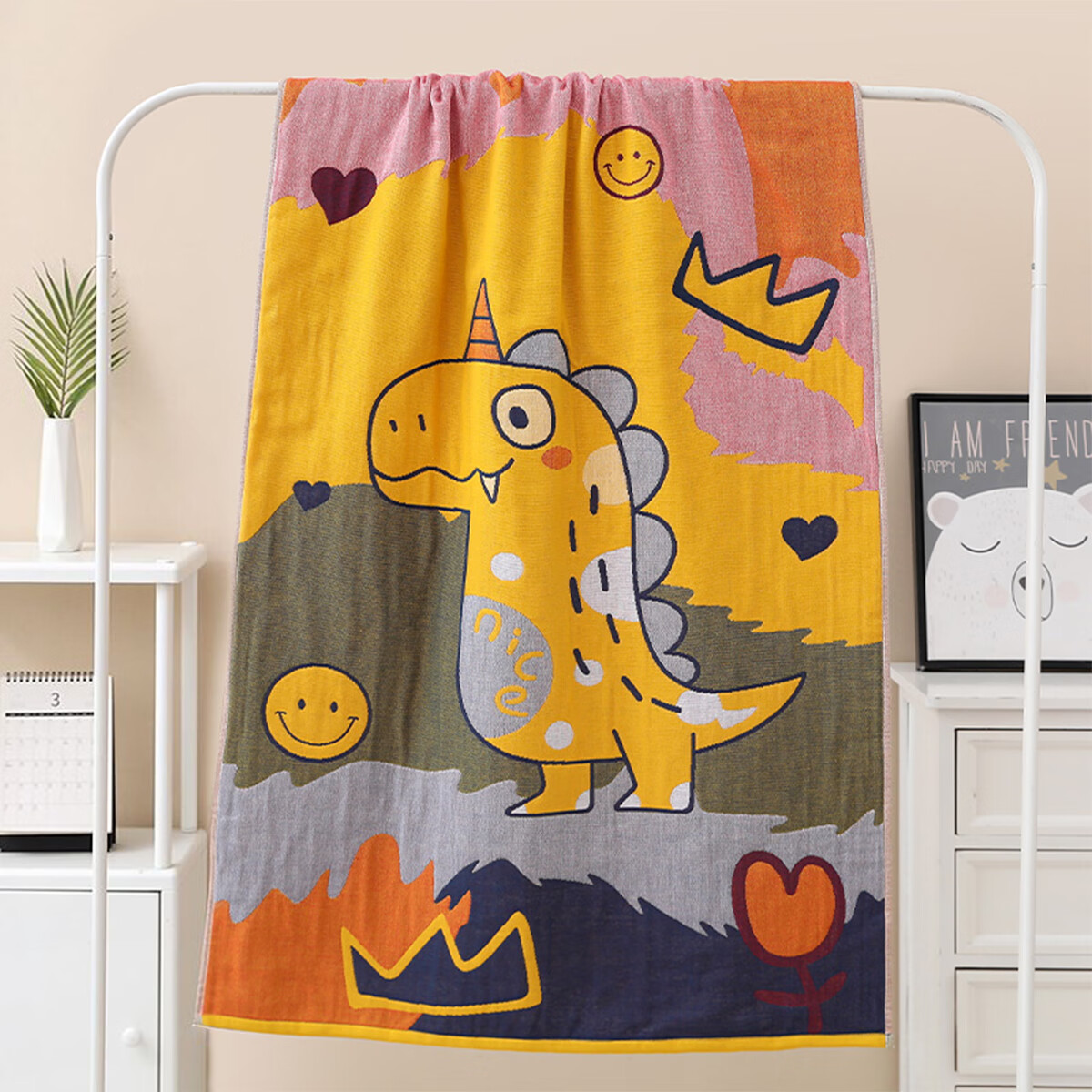Fanyejia Cartoon Cotton Yarn Bath Towel, Home Use, Absorbent And Quick-Drying, Children's Bath Wrap, Adult Universal Skin-Friendly Large Towel, Sports 6