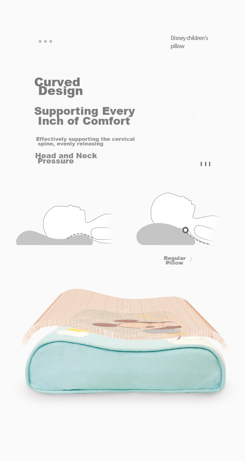Disney Baby Pillow, Summer Sweat-Absorbing Breathable Ice Silk Cool Pillow for 0 to 6 Months And Above Children, Cloud-Shaped Pillow 5