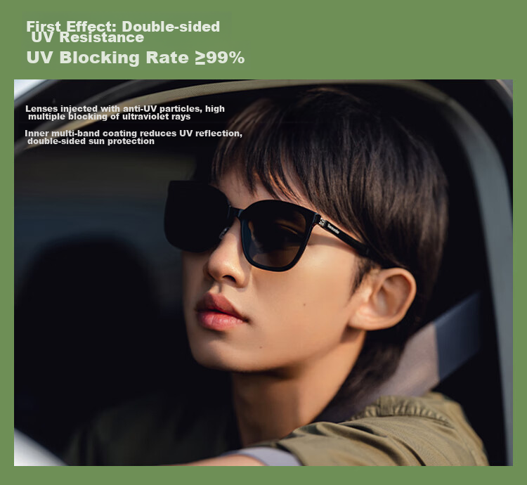 Beneunder Sunglasses Unisex UV Protection Cycling Driving Square Round Large Frame Outdoor FD020 17