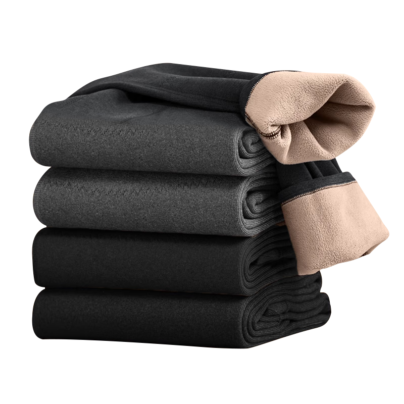MiiOW Wool Knee Pads for Men, Thermal Underwear, Fleece-Lined Thick Autumn Pants, Cotton Winter Pants, Large Size Cold-Proof Base Layer Pants for Me