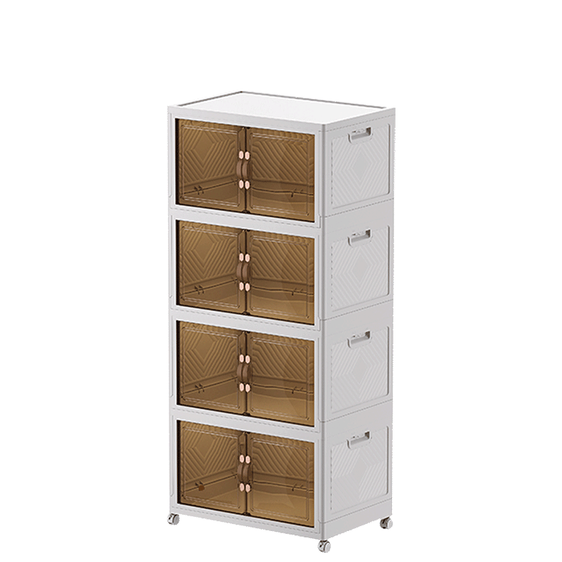 Haoer Storage Cabinet, Large Foldable Storage Box, Toy And Snack Organizer, Baby Wardrobe, Storage Container, 120L, Four Layers