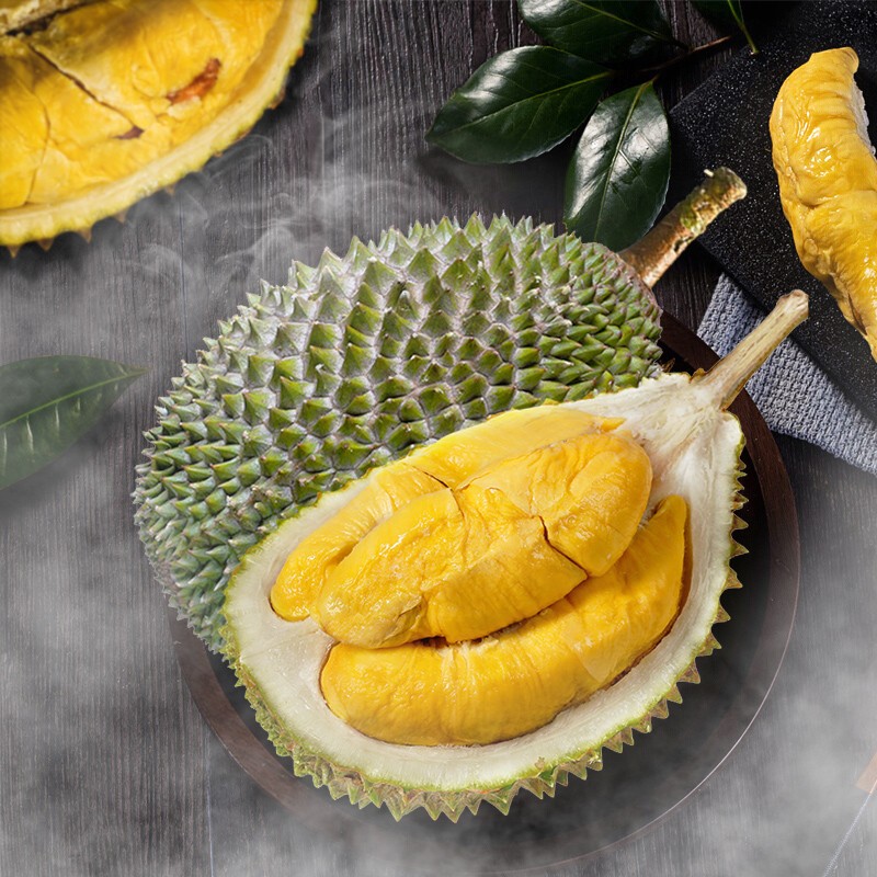 京鲜生马来西亚D197猫山王榴莲冷冻4-4.5斤保4房新鲜水果