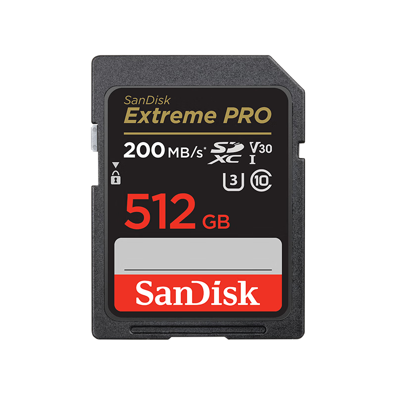 Sandisk 512GB SD Memory Card, 4K V30 U3 C10 Camera Storage Card, Read Speed 200MB/s, Write Speed 140MB/s, Mirrorless/DSLR Camera Memory Card