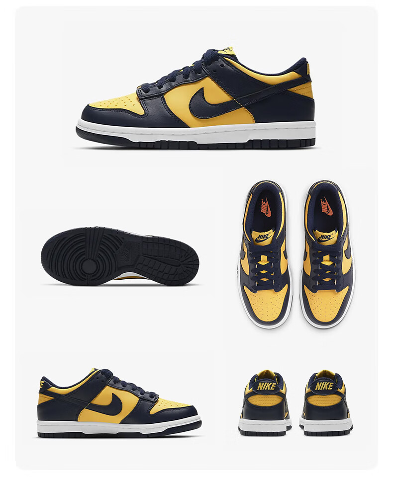 NIKE DUNK LOW(GS), Children's Sports Shoes, Women's Shoes, Spring And Summer, Black And White Panda, CW1590-100, Size 38.5 13