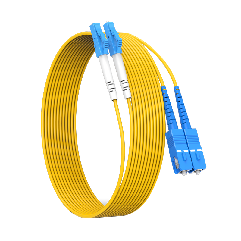 Zhongkeguangdian Single-Mode Fiber Optic Patch Cable, LC-SC Single-Mode Dual-Core, 10 Meters, Duplex Optical Cable Pigtail, UPC Telecom Grade, 9/125μm Fiber Optic Cable, ZK-LC