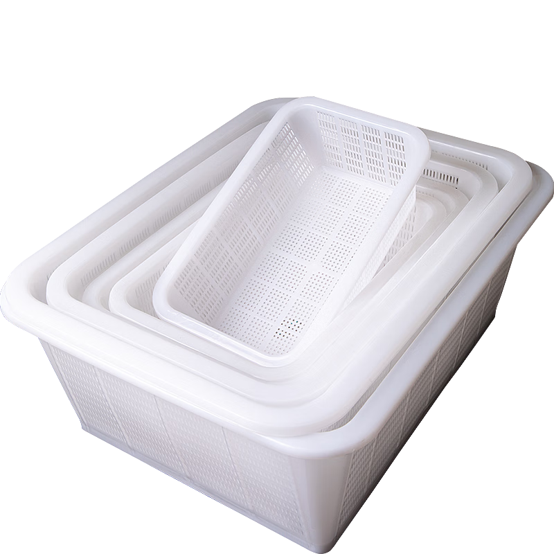 Temeiju Storage Basket, Vegetable Washing Basket, Draining Basket, Plastic Transfer Basket, Large Square Sieve, Fruit And Vegetable Basket, Rectangular Colander
