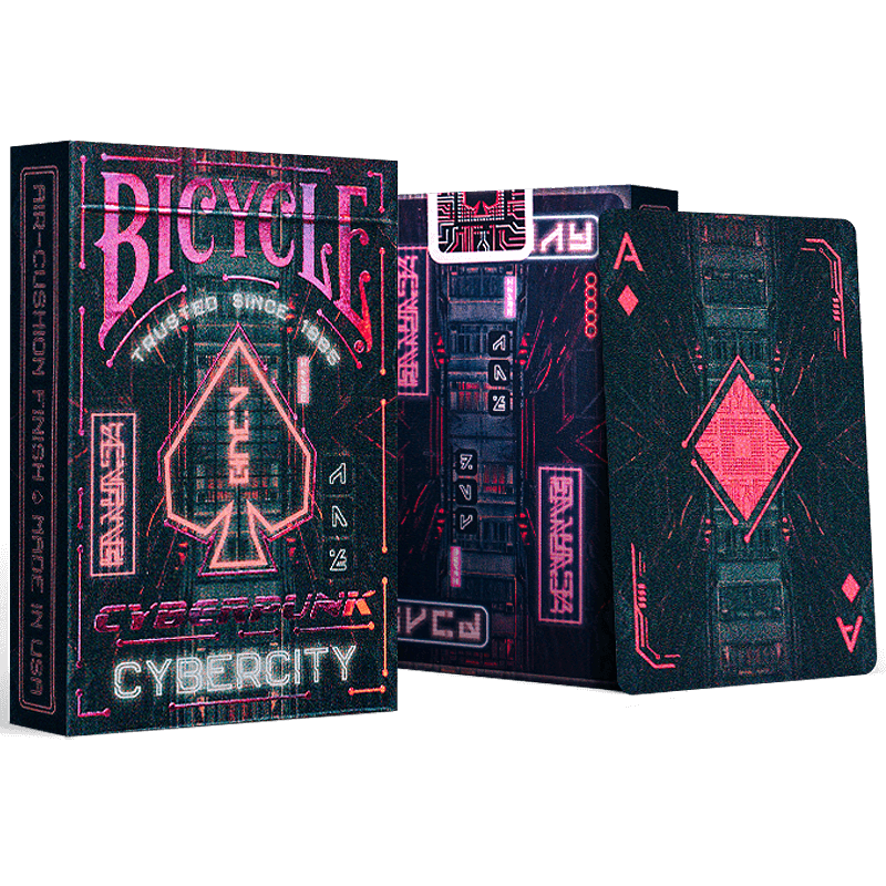 BICYCLE Playing Cards, Magic Flower Cut Cyberpunk Trendy Cards, Imported from USA, Cyber City