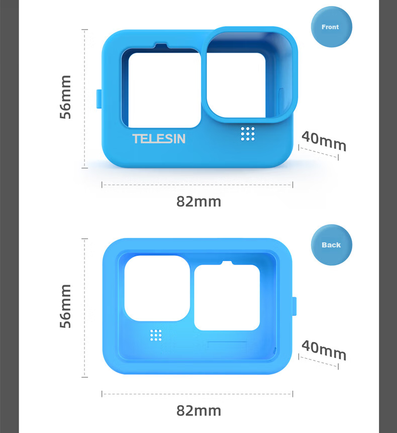 TELESIN Compatible Protective Case for GoPro 13 12, Silicone Case for GoPro 11, Compatible with Hero 10 9 Lens Protector And Body Case, Scratch-Resistant And Wear-Resistant 10
