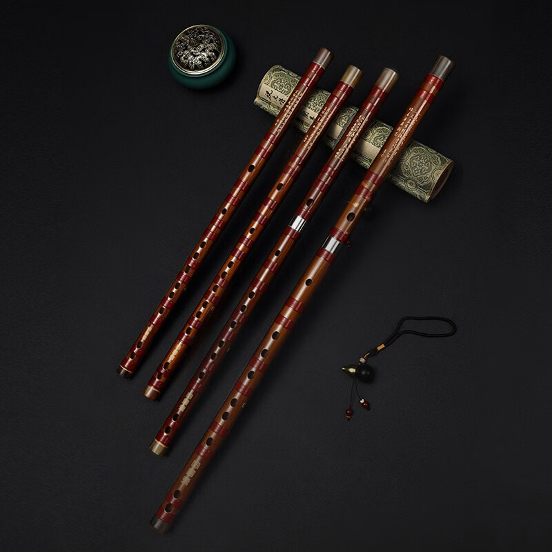 HAMDUN Single-Plug White Copper F Key Bitter Bamboo Flute for Beginners, Professional Performance, Two-Section Flute, Transverse Flute, Suitable for Students, Adults And Childre